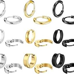 20 Pairs Stainless Steel Cross Earrings Hinged Earrings Cross Dangle Hoop Cross Earrings for Men and Women-image-30