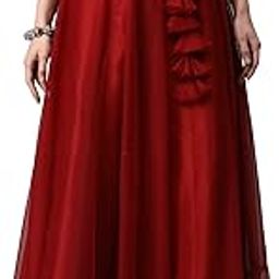 Women Solid Soft Net Flared Maxi Lehenga Skirt-image-25