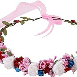 Artificial Foam AND PAPER Fabric Flower Crown Tiara Headband Head Floral Hair Festival for Princess, Girls, best for birthday-image-14