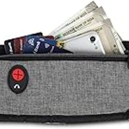 Polyester Unisex Waist Bag with Adjustable Elastic Belt for Travel, Running & Hiking - Grey (Pack of 1)-image-44