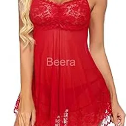 beera Women's Lace Floral Above The Knee Babydoll Lingerie-picture-13