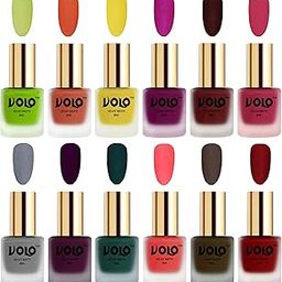 Volo Velvet Dull Matte Bold Colors Nail Polish Combo in Wholesale Rate(Parrot Green, Orange, Yellow, Magenta, Maroon, Passion Pink, Grey, Light Wine, Dark Green 96 ml) Pack of 12-image-54