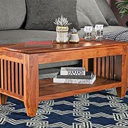 Jeeen Wood Solid Sheesham Wooden Center Table, Coffee Table, for Living Room Furniture - Honey Finish-picture-29