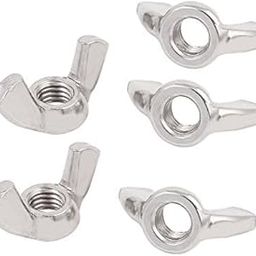 DealMux M8 Female Thread Stainless Steel Butterfly Wing Nut Fasteners Silver Tone 5pcs-21