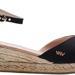 Handmade in Spain Formiga Canvas 2" Wedge, Ankle-Strap, Closed Toe, Classic Espadrilles Heel-image-70