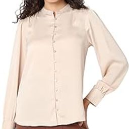 vero moda Women's Mandarin Collar White Shirt-picture-18