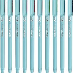Hauser XO Multicolor Ball Pen Wallet Pack | Multi-Use Pen for Coloring, Doodling, Mandala, Writing | Minimalistic Aesthetic Looks with Pastel Body | Multicolor Ink, Set Of 10-5