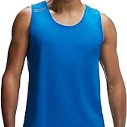 Men Super Combed Cotton Blend Regular MV06 Solid Low Neck Active Wear Tank Top with Breathable Mesh and Stay Fresh Treatment-image-25