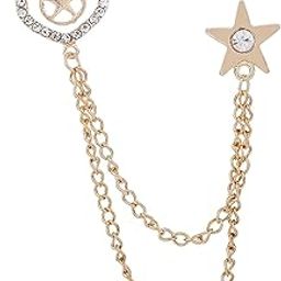 Men Shield Star Brooch Suit Pin Metal Tie Clips Exquisite Hat Scarf Tie Pins Aureate | Pins & Brooches | Fashion Jewelry-image-83