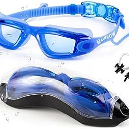 RAINBOW Professional Swimming Goggles for Men & Women | Anti-Fog & UV Protected Swimming Glasses for Men & Women | Leak-Proof Goggle with Adjustable Straps & Nose Clip Blue – Pack of 1-image-101