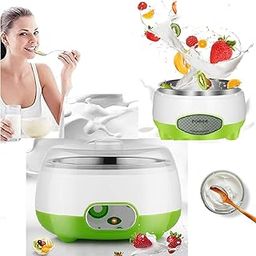 Yogurt Maker Machine, Stainless Steel Inner Container Electric Yogurt Maker for Home Kitchen Plastic and Proboscis Rich Dahi Maker 1 Liter Atomatic Yogurt Maker Lid Kitchen Appliance Greek Yogurt,Cheese, Natto-2
