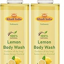Khadi 100% Pure Natural Lemon Herbal Body Wash | Body Wash for Soft Skin | Hydrating Shower Gel with Pleasing Fragrance | SLS & Paraben Free | Suitable for All Skin Types (PACK OF 2-400ml., Lemon)-image-92