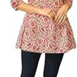 Leaf Print Cotton Short Kurti for Womens-image-21