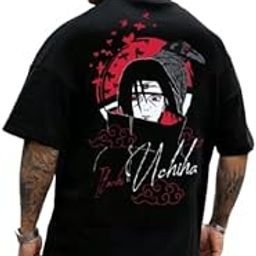 Men's Cottonblend Oversized Half Sleeve Round Neck Back Font Printed T-Shirt, Graphic T-Shirt, Black, Flame Design-image-57