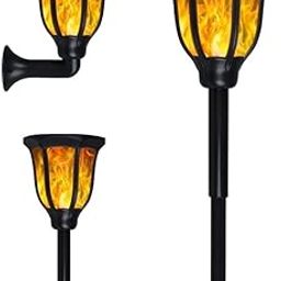 kh Solar Lights Outdoor Waterproof Dancing Fire Mashaal Flame Light, Wall Mount 3 Option to Install Landscape Lighting Dusk to Dawn Auto On/Off Security Torches-26