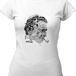 Pure Cotton Bio-Washed Chest Printed T-Shirt - Bengali Collection - Satyajit Ray Portrait - by ZingerTees-Women-EL9120527-F-MAS-image-55