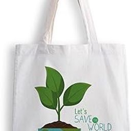 Canvas Tote Bags for Women, College Bag for Girls, Tote Bag for Shopping, Travel & Beach Bags for Women - Let's SAVE the World - D No - 194-image-91