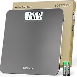 Bathroom Scales for Body Weight, ZOETOUCH Digital Weighing Machine with Backlit LCD Display, Accurate Bath Scale for People, High Precision, Tempered Glass Batteries Included, 396lb/180kg-10