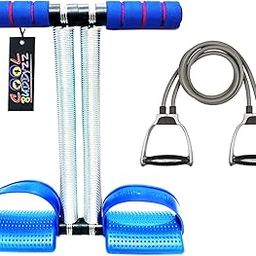 Cool Buddyzz Combo of Double Spring Tummy Trimmer and Resistance Band/Exercise Band/Toning Tube for Men and Women | Abs Exerciser for Home Workout | Big in Size | Best Home Workout Combo-picture-0
