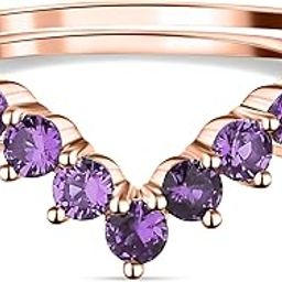 925 Silver 18K Rose Gold Plated Purple Amethyst Chevron Adjustable Ring for Women & Girls | With Certificate of Authenticity and 925 Stamp | Life-time Warranty*-image-42
