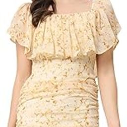 Floral Ruched Mini Dress for Women | Off-Shoulder Ruffle Neckline | Fully Lined Short Dress | Casual Summer Brunch & Vacation Wear-image-17