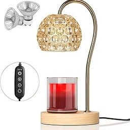 Diamond Enterprises Crystal Table Lamp, Dimmable Candle Warmer Lantern with Timer, Small & Large Jar Candles, Top Candle Lamp with 2 Light Bulbs-picture-25