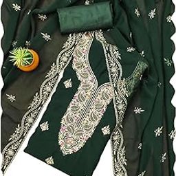 Georgette Dress Material Suit, with Shantoon Bottom and Inner Material, Heavy Dupatta-image-50