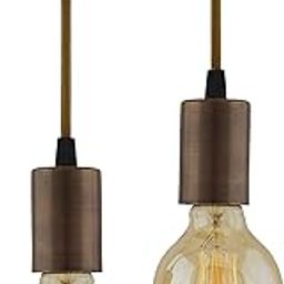 Homesake® Edison Filament Antique Copper Bulb Holder, Urban, Retro, Nordic Style, with Fixture, Set of 2 (Brown, Antique Copper).-image-42