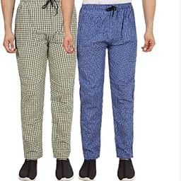 100% Cotton Checkered Regular Lounge Pant Pyjama for Men |Men's Cotton Checkered Pajama Lower Pant| Pack of 2-image-10