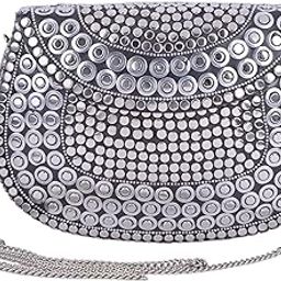 Handmade Metal bag Silver Dot style Latest Shoulder Bag Clutch for girls and women-image-90