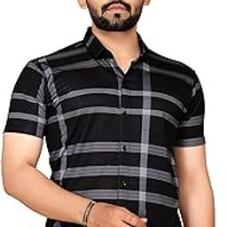 Men's Printed Half Sleeve Shirt for Casual Wear | Stylish Geometric Pattern Slim Fit for Men | Summer Trendy Short Sleeve Shirt-image-89
