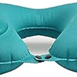 VYATISANT SALES Travel Comfort Pocket Size Very Easily Air Filling Collapsible Travel Neck Pillow for Car Train Flight Bus Also use at Home. (Turquoise)-picture-14
