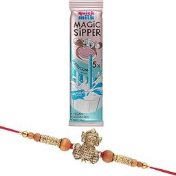 Quick Milk Magic Sipper Straw with Bal Ganesh Rakhi | Rakhi Gift For Brother | Magic Sipper Straw | 05-image-72