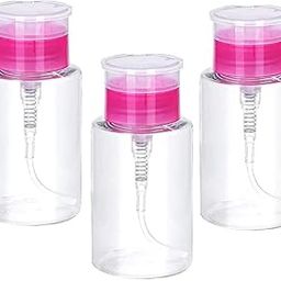 NAILWIND Nail Polish Remover Pump Empty Dispenser Bottle for Alcohol, Nail Polish and Makeup Remover, 150ml(5.10z), Hotpink Top Cap (PACK OF 1) WHITE-42