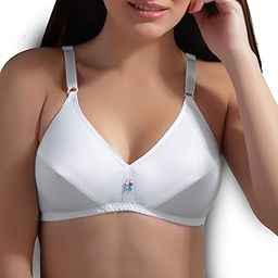 Sober Elastic Straps Non Padded Cotton Bra | Medium Cups Band Fullcoverage,Wired- Free Everyday Regular Wear Bra-picture-28