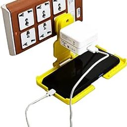 Wall Mount Phone Charging Holder with 3-Socket Power Strip, Yellow-picture-11
