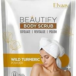 Elvaay Beautify Wild Turmeric (Haldi) Body Scrub – 100g, Body Polishing Pack for Bridal Glow, DIY-like Natural Body Scrub Powder-image-85
