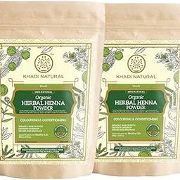 Khadi Natural Herbal Henna Powder Pack | Herbal Hair Color | 100% Natural | Colours and conditions hair | Repair hair damage and breakage | Suitable for All Hair Types | Pack of 2 (100gm*2) (200gm)-73