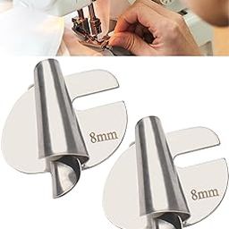 2 PCS Hemming Folder for Sewing Machine, Metal Edge Stitching Attachment for Snap-On Narrow Needle Flat Bed Foot, Pressure Foot for Tailoring Finishing, Specialised Sewing Machine Attachment-picture-19