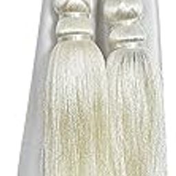 Broom Decor Polyester 4 Piece Curtain Tieback Home Decorative Tassels for Curtains Tie Backs for Home Room Kitchen Door Window Tassel Set (4, Beige)-image-2