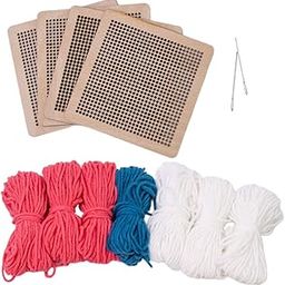 Merishopp Coaster Latch Hook Kits 10x10cm Crochet Embroidery for Kids Adults Beginners Rose Red Crafts | Needlecrafts & Yarn | Embroidery & Cross Stitch | Hand Embroidery Kits | Cross Stitch Kits-image-43