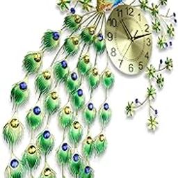 YUNBING Luxury Peacock Wall Clock – Silent Non-Ticking Metal Quartz Analog Clock with Elegant European Dial – Decorative Hanging Timepiece for Living Room, Bedroom, Office & School Decor-image-6