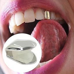 CLUB BOLLYWOOD® Hip Hop Braces Single Teeth Caps for Teeth Mouth Fancy Dress Daily Use Silver | Oral Care |-image-16