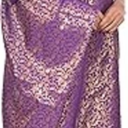 Women's & Girls Golden Zari Jacquard Banarsi Silk Dupatta (Tassels are Made by Hand)-image-39