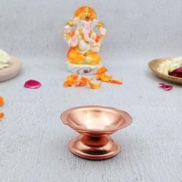 DOKCHAN Copper Diya Stand | Akhand Diya | High Quality Oil Lamp for Daily puja & Other Religious Rituals and Home, Office & Temples Festive Gifts | Home Dcor (Size : 5.3cm | Weight : 18.6gm Approxe)-image-22