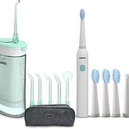AGARO Cosmic Sonic Toothbrush Lite White & Ultra Portable Oral Irigator 200 ML Black, Combo-picture-24