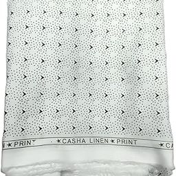 Premium Paper Silk Shirt Fabric Cloth Piece White With Printed (2.25 Meter Length 36 Inch Width)-image-20