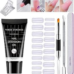 Poly Nail Gel Extension Kit for Builder Gel UV Nail Art Kit, Nail Extension Set (6 Items in the set) (CLEAR)-image-77