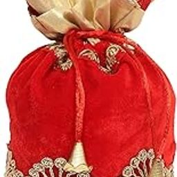 Kuber Industries Checkered Velvet Rajasthani Potli Bag-50