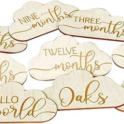 Haoser Baby Monthly Milestone Cards, Cloud Wooden Baby Milestone Cards, Baby Announcement, Baby Shower Gift, Gender Neutral Gifts, Milestone Markers, Photo Prop-9
